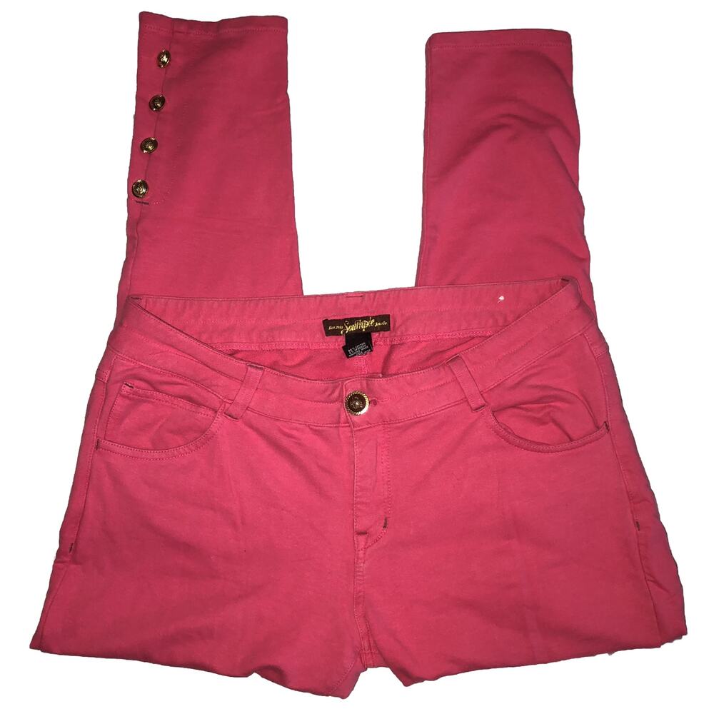 SouthPole Pink Stretchy Gold Button Accent Leggings Size 16